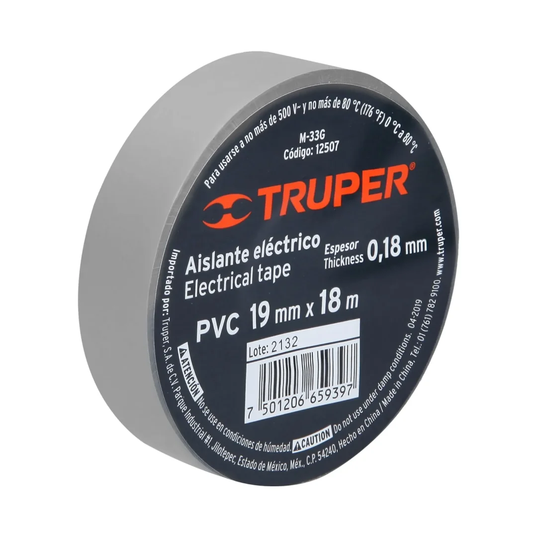 Cinta De Aislar Truper M-33 - Gris