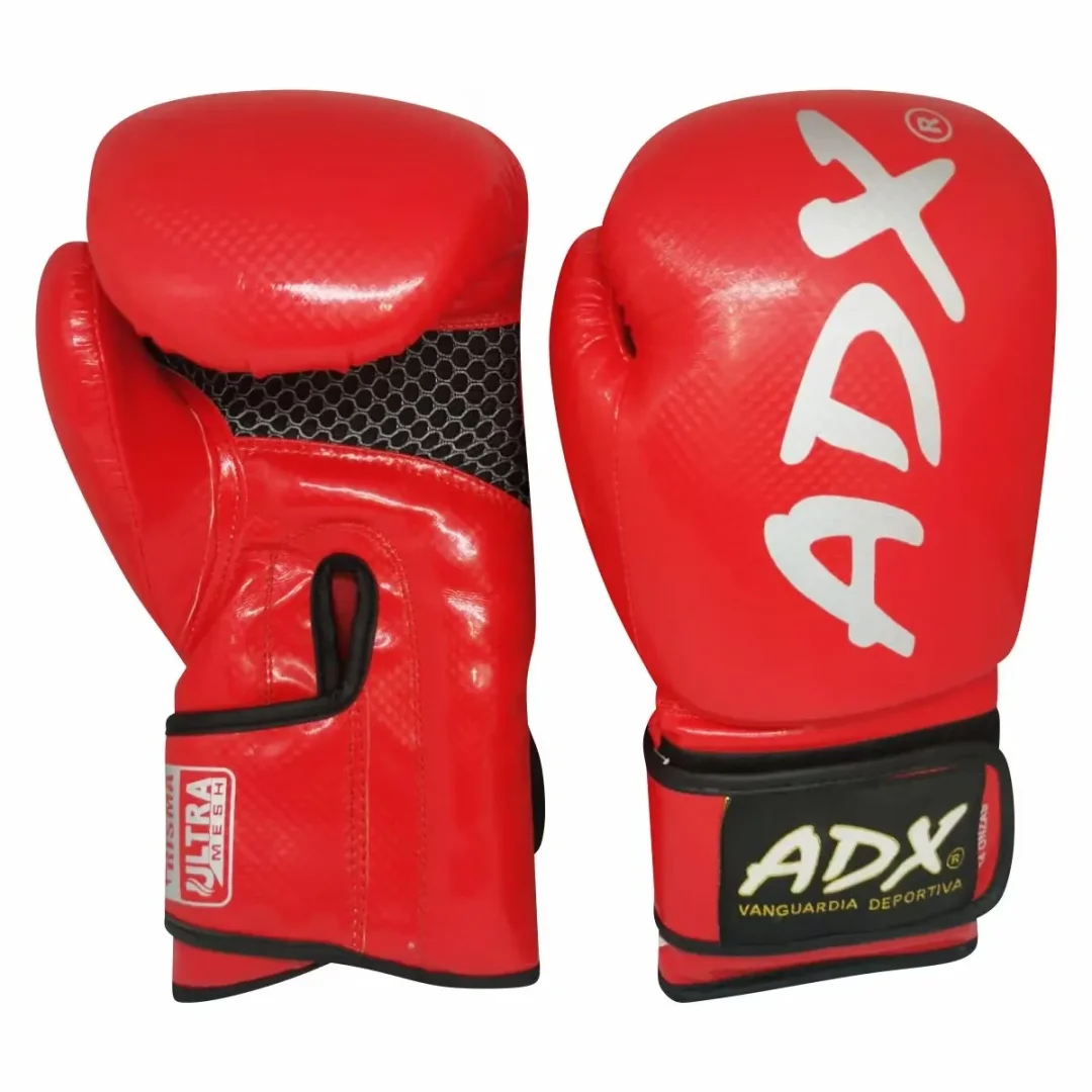 Par De Guantes Adx Para Box Modelo Prisma Pu - Rojo, 10 Oz