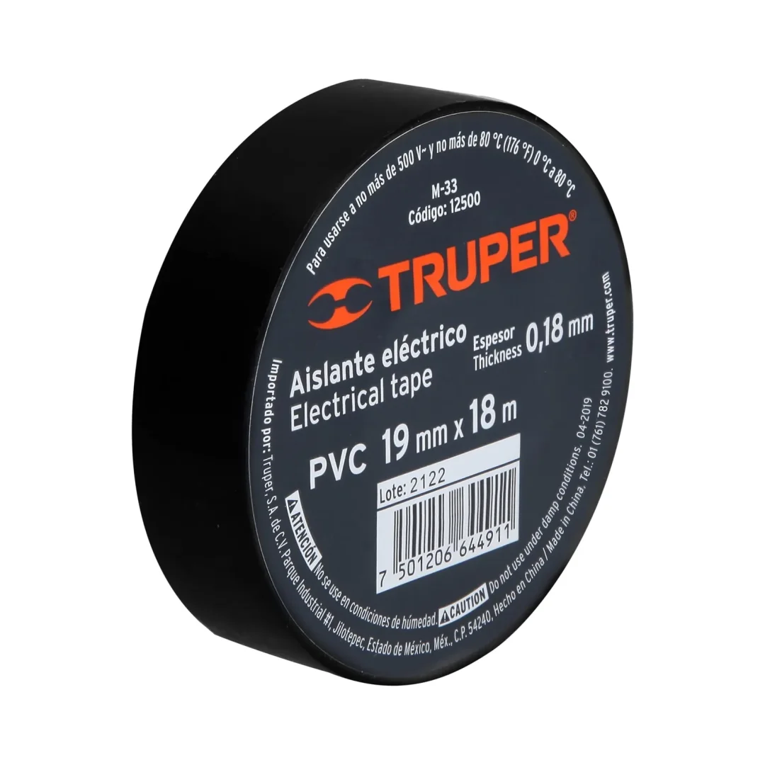 Cinta De Aislar Truper M-33 - Negro