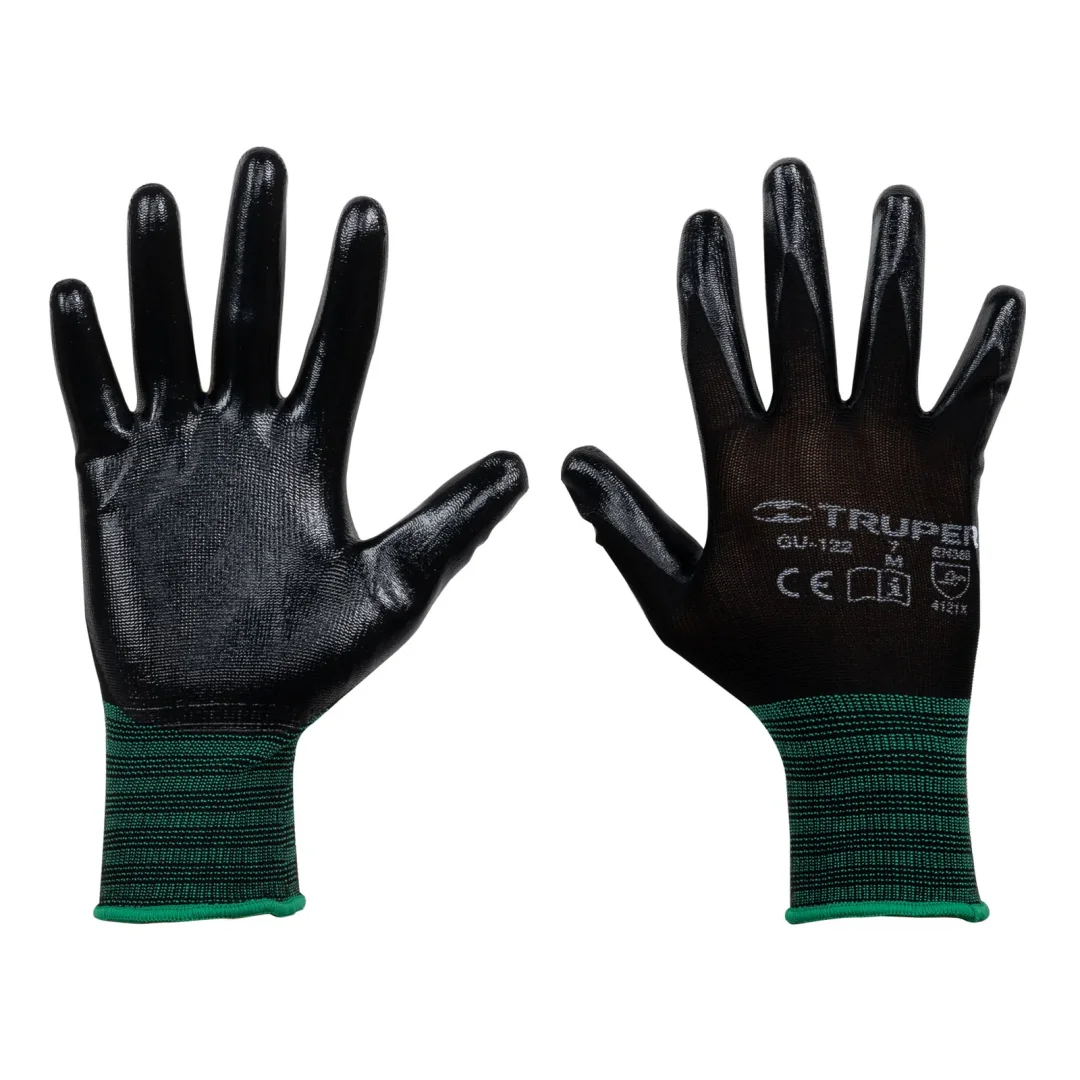 Guante Truper Con Palma Recubierta De Nitrilo - Negro, M