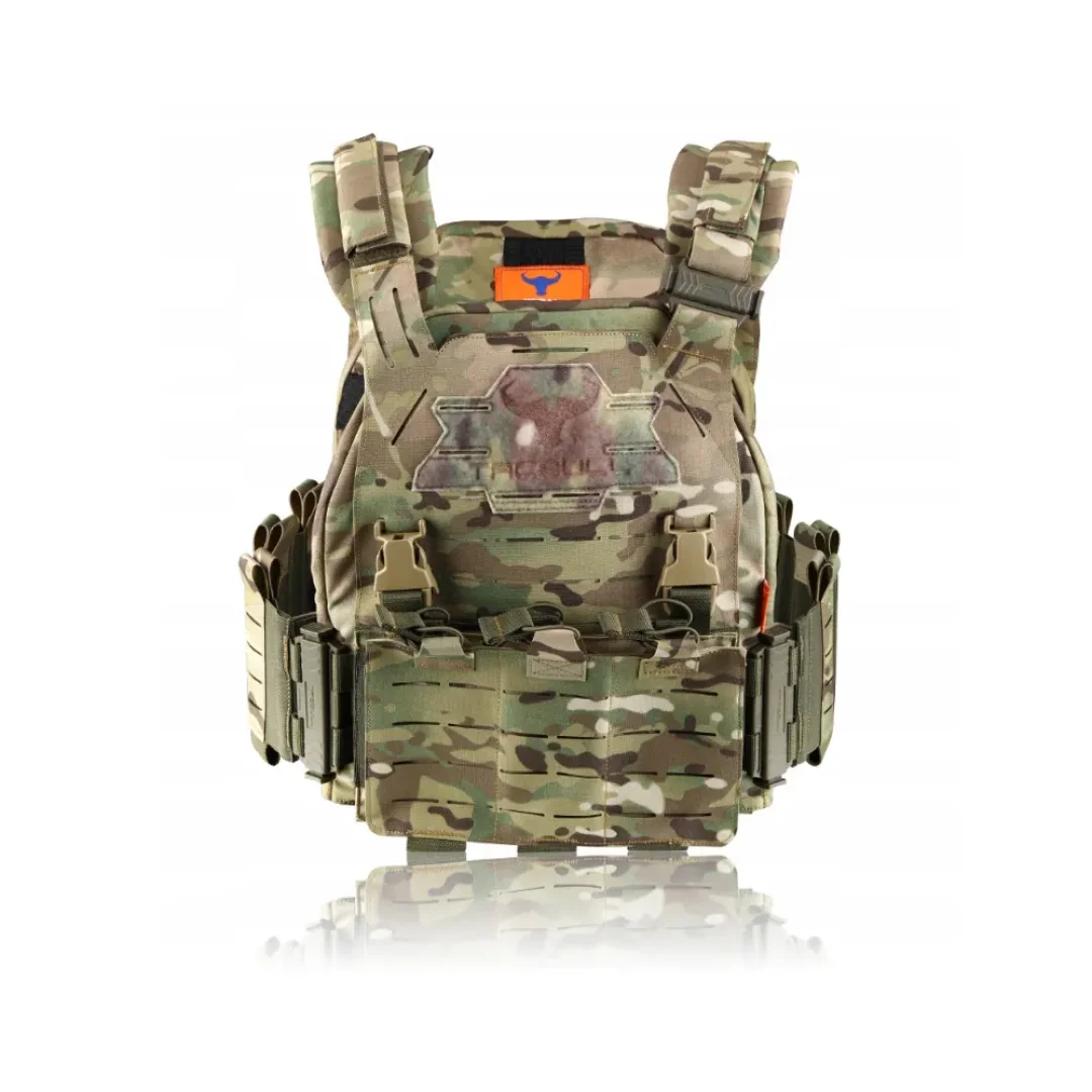 Chaleco TáCtico Tacbull Porta Placas Con Porta Cargadores Y Liberacion Rapida - Multicam