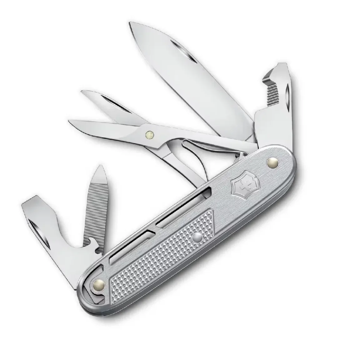 Navaja Multiherramienta Victorinox Synergy X Alox Con 10 Funciones Color Plateado