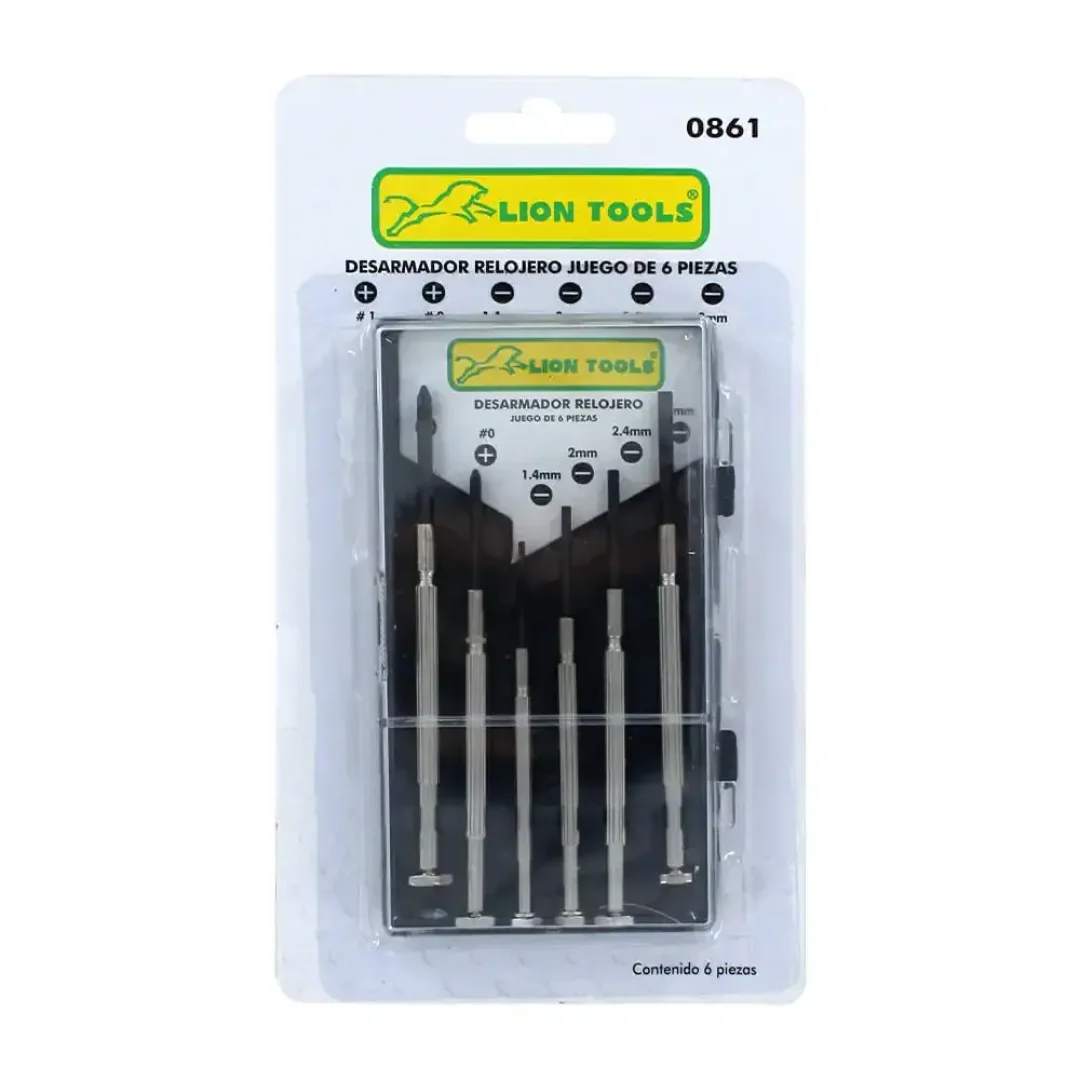 Juego Lion Tools Con 6 Desarmadores Para Relojero 0861