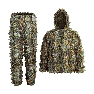 Traje Camuflajeado 3d Tipo Ghillie Camuflaje En DiseñO De Hojas