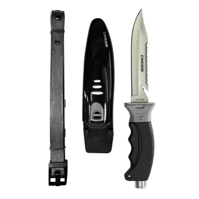 Cuchillo Cressi Borg Para Buceo Acero 420 Y 304 Con Revestimiento