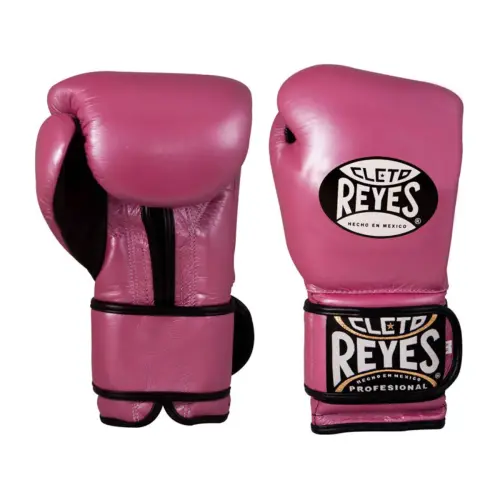Par De Guantes Cleto Reyes Para Boxeo En Piel Con Velcro Rosa